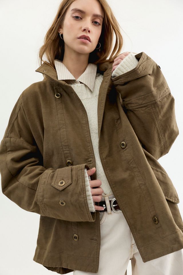 We The Free Collins Washed Canvas Funnel-Neck Jacket #1