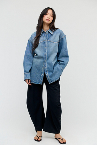 Женская рубашка Ksubi Garage Denim Shirt, цвет: Синий — фото 3