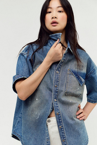 Ksubi Oversized Denim Shirt at Free People in Blue, Size: XS/S