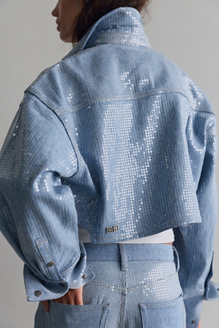 Женская рубашка Ksubi Balter Sequin Button Down Shirt, цвет: Синий — фото 2