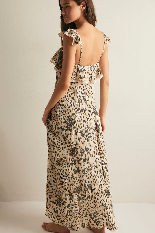 Robe maxi à bretelles léopard des neiges Spell #1