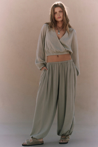 Lino Pant Set by free-est at Free People in Grey, Size: S