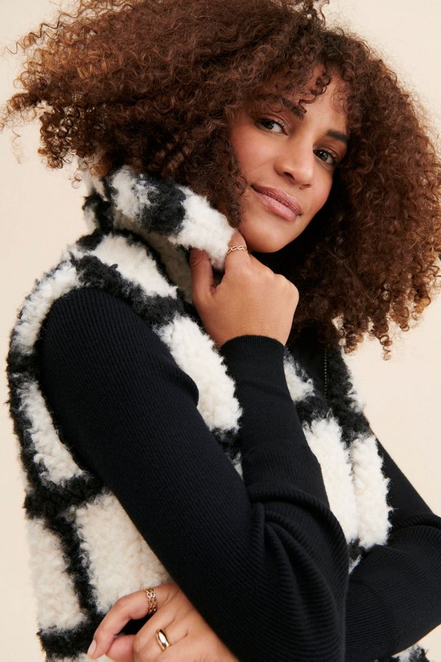 Anna Sui Windowpane Faux Fur Vest #2