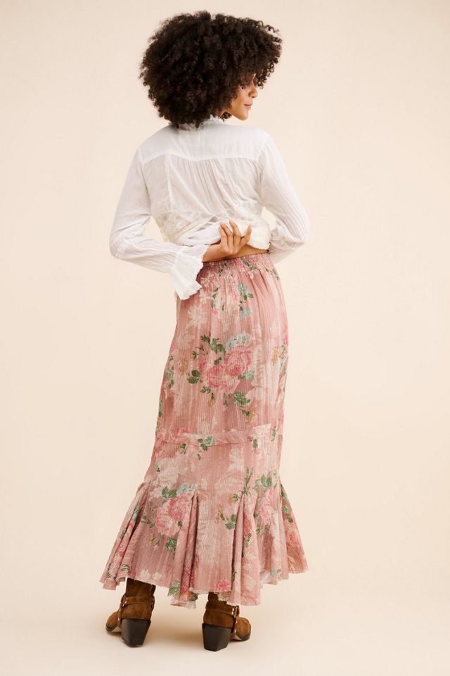Bordeaux Printed Maxi Skirt #1