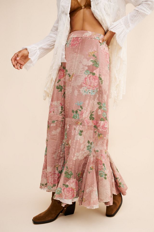 Bordeaux Printed Maxi Skirt #3