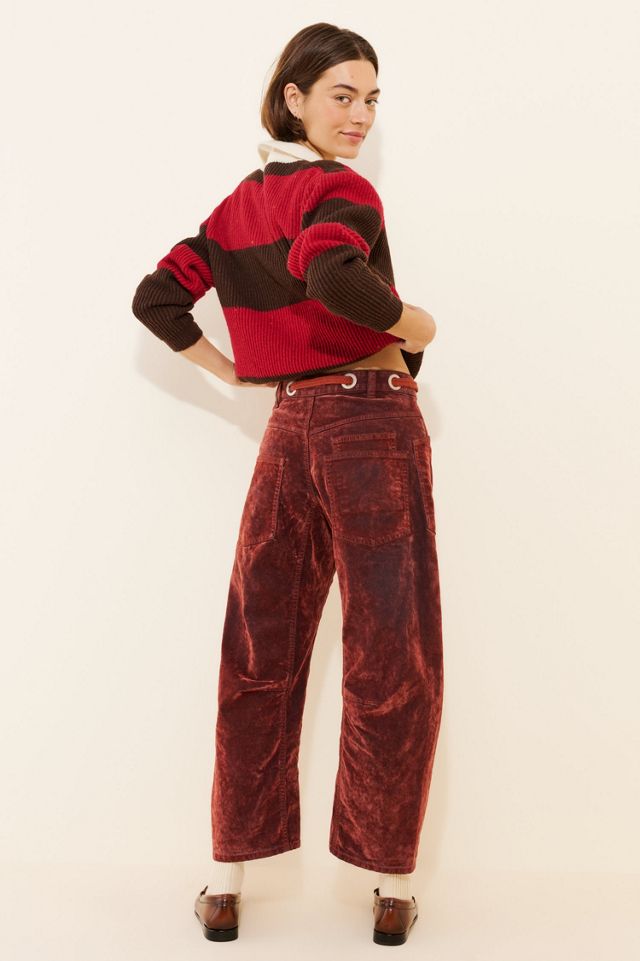 Moxie Flocked Pull-On Barrel Jeans #1