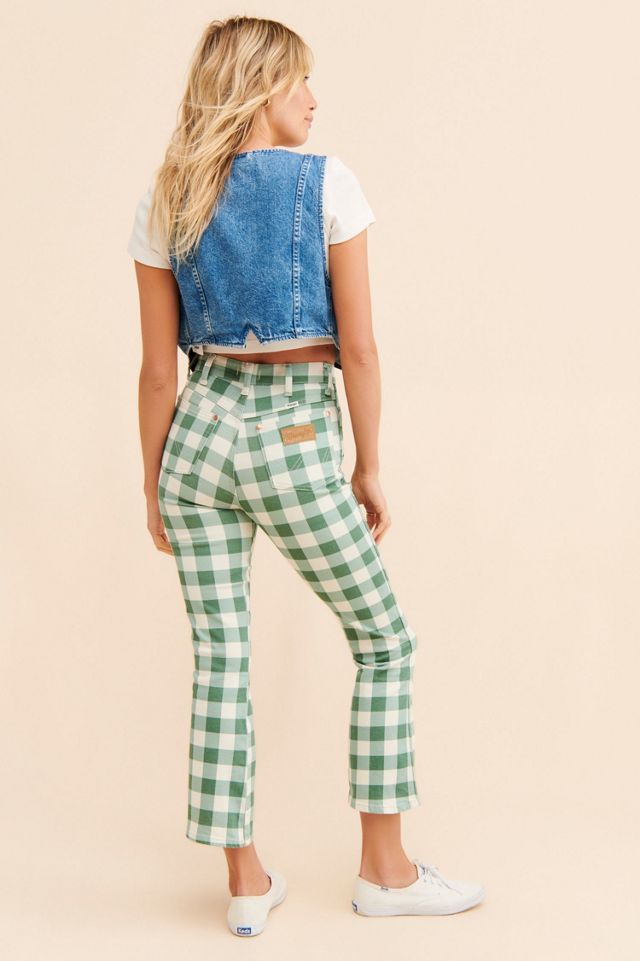 Wrangler Wrock Gingham Kick Flare Jeans #2