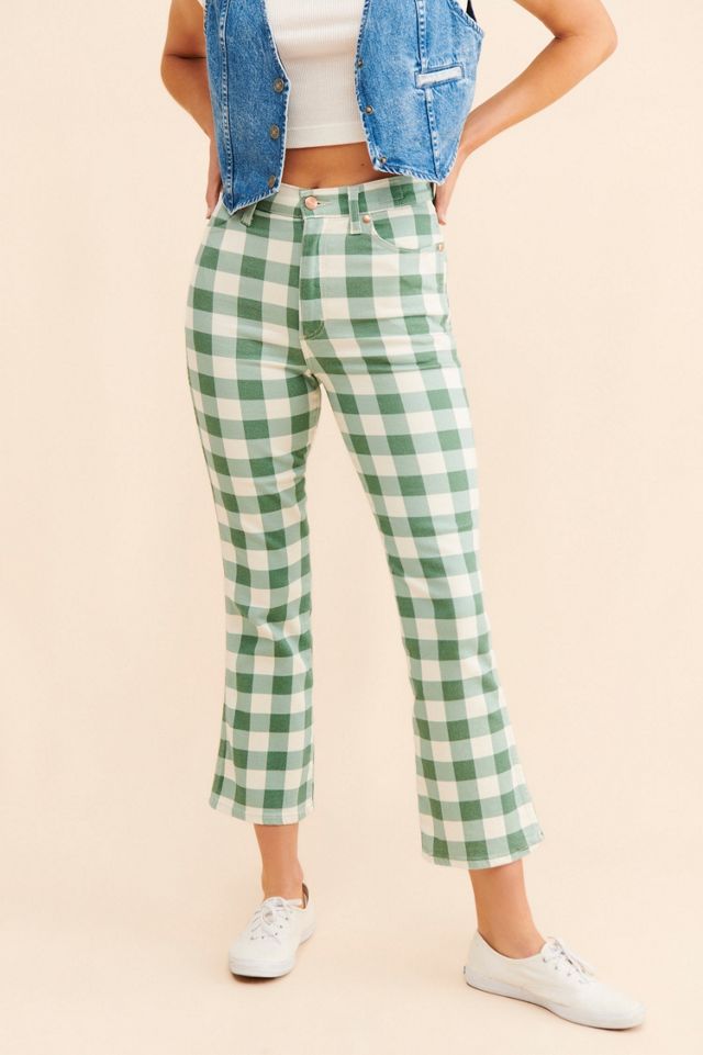 Wrangler Wrock Gingham Kick Flare Jeans #3