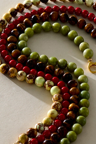 ALV Round Semiprecious Stone Necklace