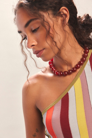 ALV Round Semiprecious Stone Necklace