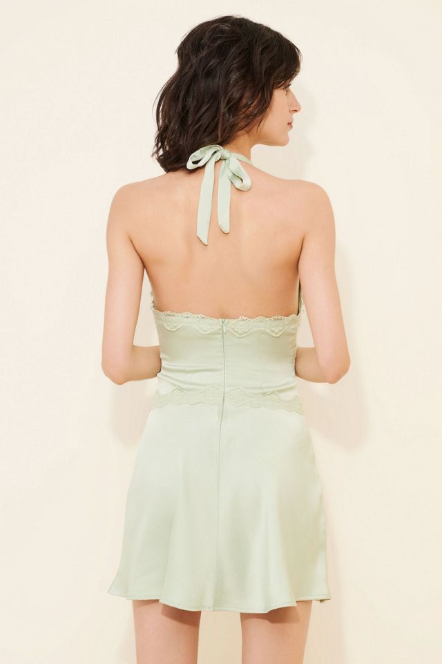 Rare London Satin Halter Mini Dress #1