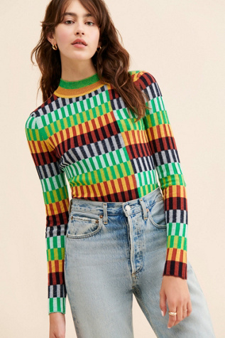 Find Me Now Striped Mock Neck Sweater