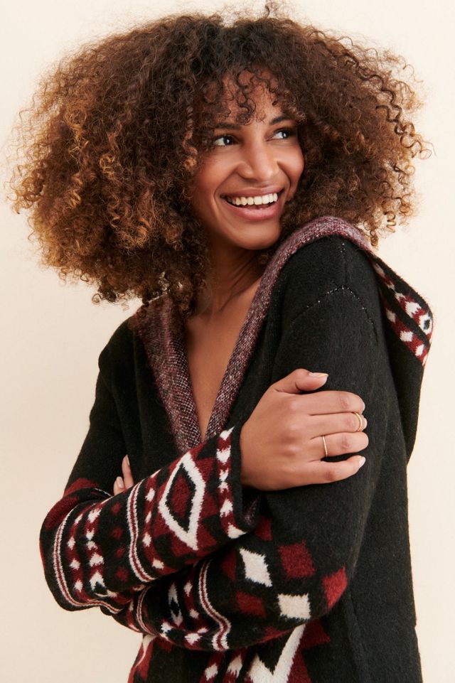 Driftwood Hooded Geometric Cardigan #3