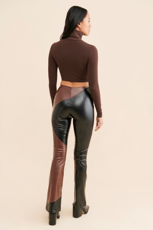 Rare London Vegan Leather Contrast Pants #1