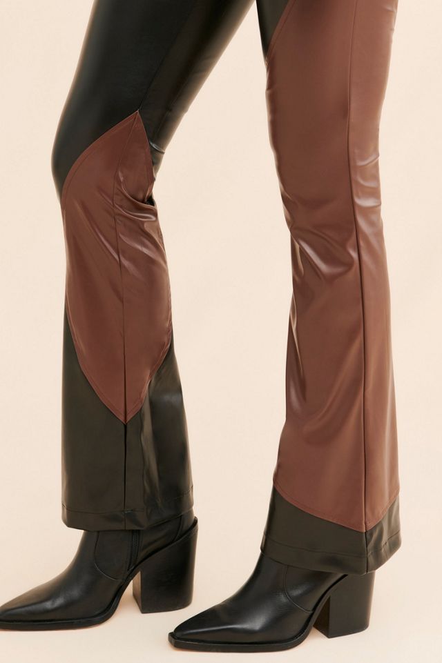 Rare London Vegan Leather Contrast Pants #2