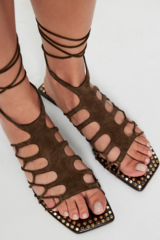Wild Side Gladiator Sandals by Jeffrey Campbell at Free People in Brown, Size: US 8