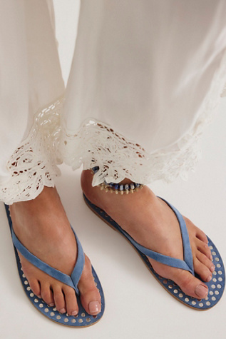 Heartthrob Studded Thong Sandals by Jeffrey Campbell at Free People in Blue, Size: US 8