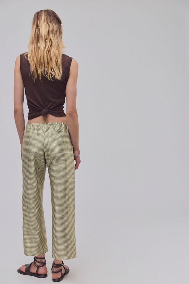DONNI. Pantalon Cargo à Cordon en Taffetas Vichy #1
