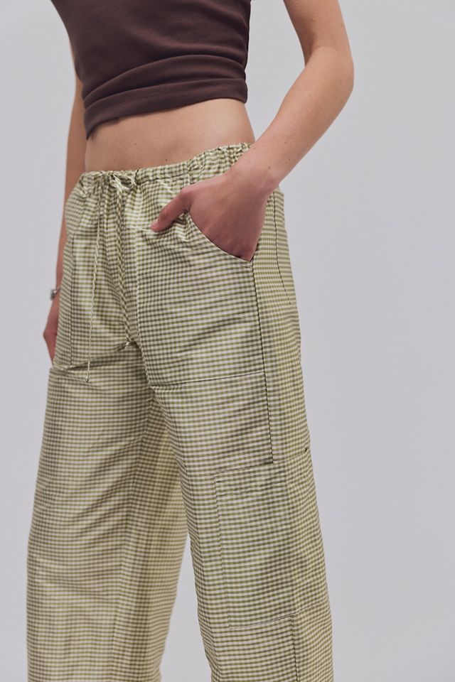 DONNI. Pantalon Cargo à Cordon en Taffetas Vichy #2