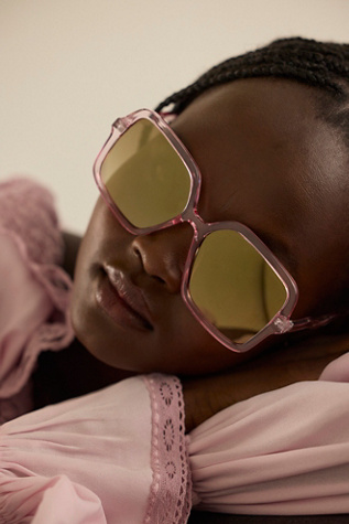 Lucia Square Sunglasses by Free People in Pink