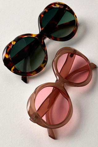 Iris Round Sunglasses by Free People in Brown