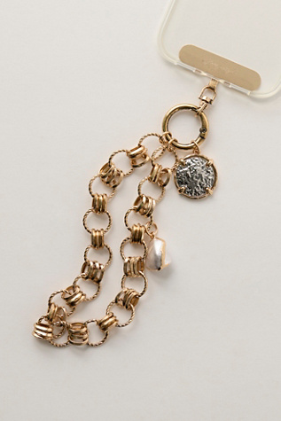 Charmed Phone Wristlet by Free People in Gold