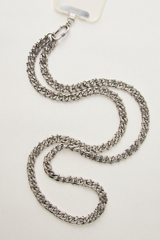 Chunky Chain Phone Crossbody at Free People in Rhodium