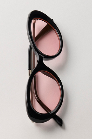 Женские солнцезащитные очки Free People Mae Oval Sunglasses, цвет: Чёрный — фото 2