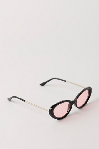 Женские солнцезащитные очки Free People Mae Oval Sunglasses, цвет: Чёрный — фото 3