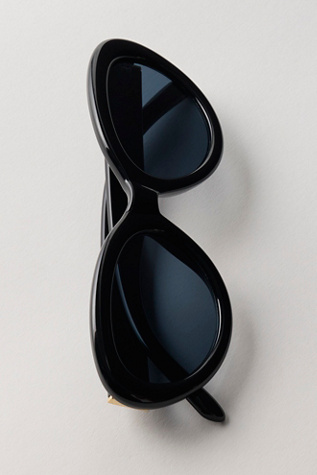 Женские солнцезащитные очки Free People Birdie Cat Eye Sunglasses, цвет: Чёрный / Синий — фото 3