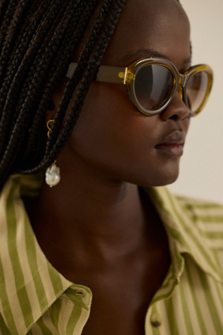 Birdie Cat Eye Sunglasses by Free People in Brown