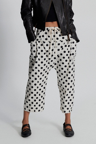 Need You Now Printed Cotton-Poplin Harem Pants by Free People in White, Size: XS