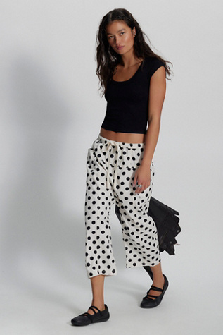 Женские брюки Free People Need You Now Printed Cotton-Poplin Harem, цвет: Слоновая кость комбинированный — фото 2