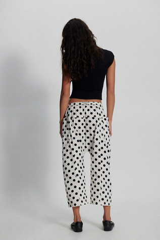 Женские брюки Free People Need You Now Printed Cotton-Poplin Harem, цвет: Слоновая кость комбинированный — фото 4