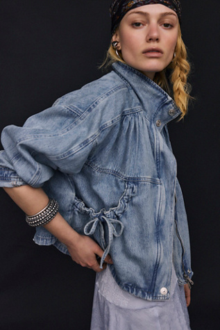 We The Free Rip Tide Denim Jacket at Free People in Blue, Size: XL