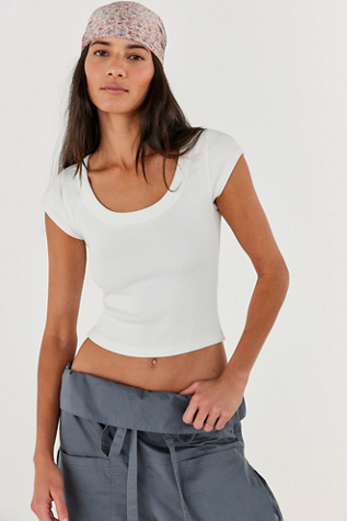 We The Free Brooklyn Tee at Free People in Clean Ivory, Size: Small