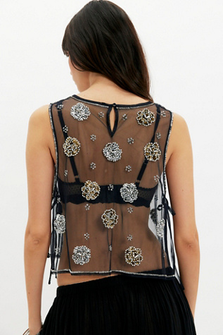 Женский топ Free People Midnight Sequin Tank, цвет: Чёрный — фото 2