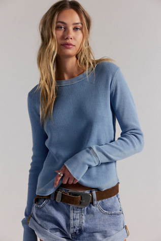 We The Free Print Thermal at Free People in Blue, Size: M