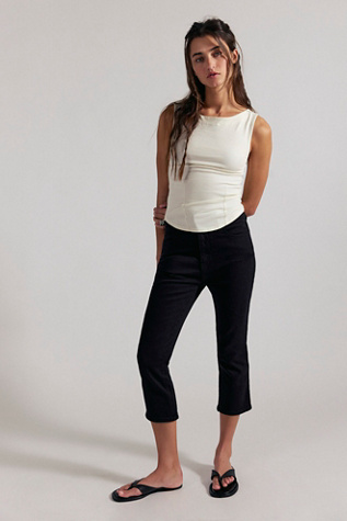 We The Free Hot Take Slim Crop Jeans at Free People in Black, Size: 28