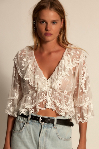 Vessia Top by LoveShackFancy at Free People in White, Size: XS