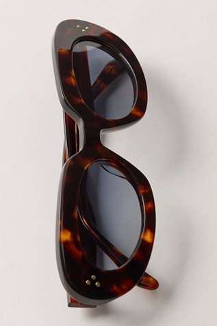 Hazel Round Polarized Sunglasses at Free People in Vintage Tort