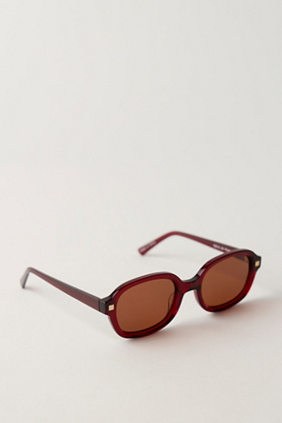 Женские солнцезащитные очки Free People Joie Round Premium Polarized Sunglasses, цвет: Вишнёвый / Шоколадный — фото 4