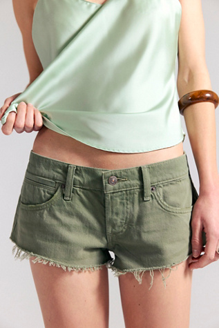 We The Free Hit The Road Micro Shorts at Free People in Olivine, Size: 31