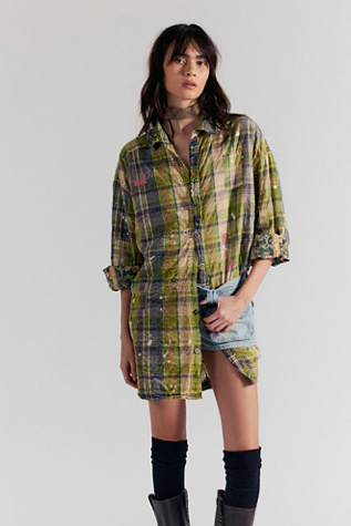 Женский топ Magnolia Pearl YD Truvy Workshirt, цвет: Зелёный комбинированный — фото 4