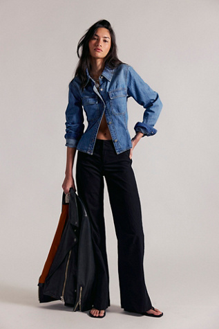 Time Flies Low-Rise Clean Solid Trousers by Free People in Black, Size: US 4