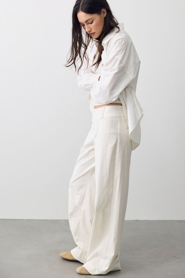 Time Flies Low-Rise Clean Solid Trousers #1