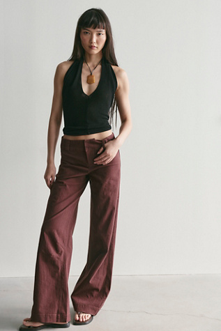 Time Flies Low-Rise Clean Solid Trousers