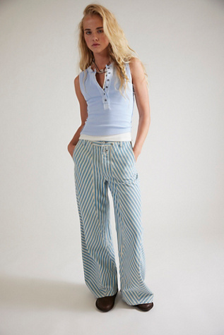 Runyon Striped Pants by Free People in Blue, Size: US 12