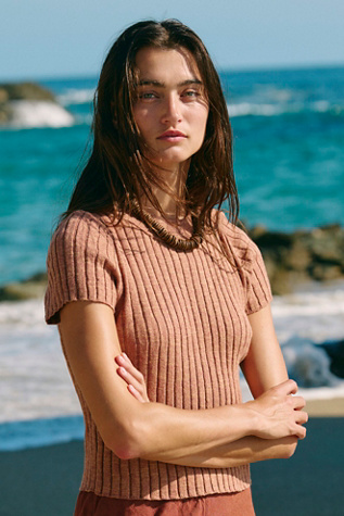 Oh Baby Sweater Tee by free-est at Free People in Honey Pie, Size: Small