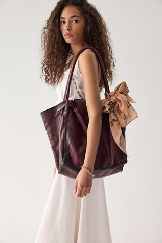 Milan Leather Tote at Free People in Red